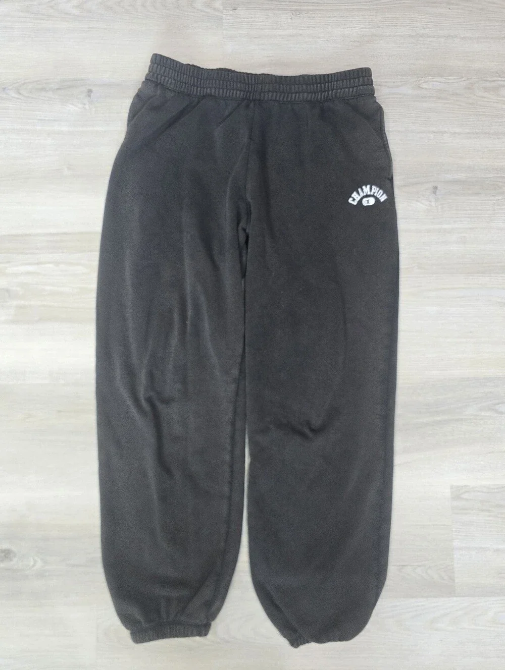 Champion Mens Acid Black Jogger Sweatpants with Logo Size L